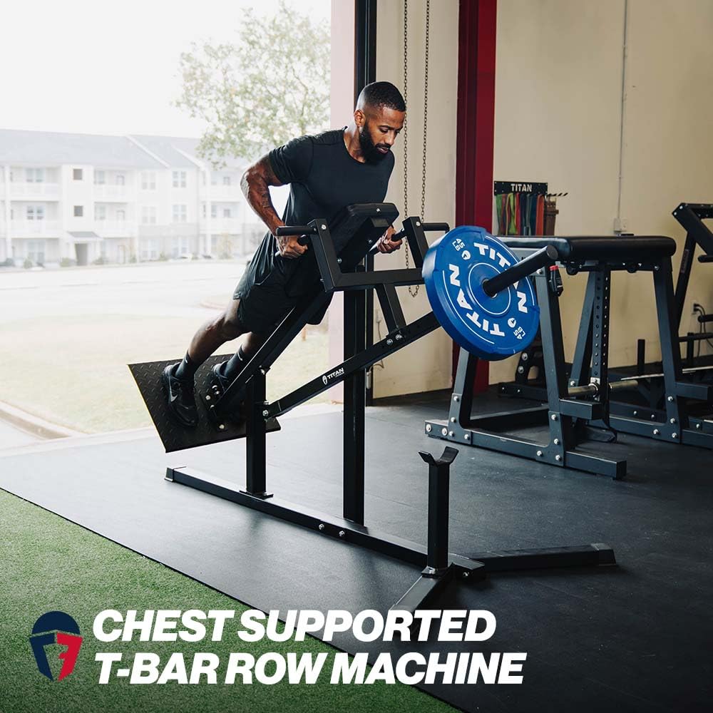 Titan Fitness Plate-Loaded Chest Supported T-Bar Row Machine, 400